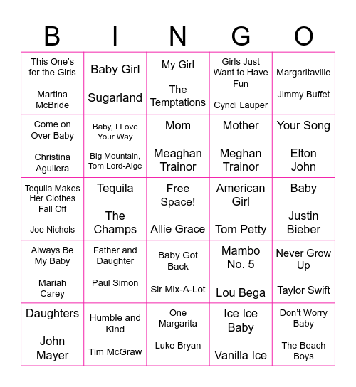 Baby Sprinkle Bingo Card