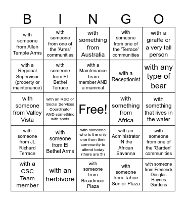 FUN Photo Scavenger Hunt Bingo! Bingo Card