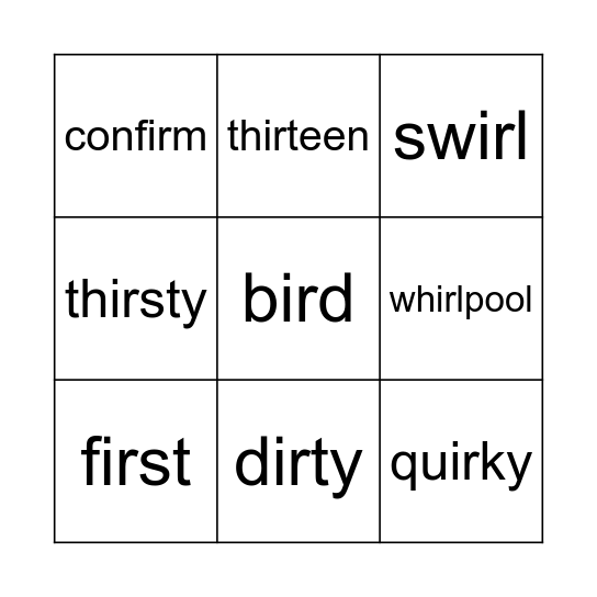 ir Bingo Card