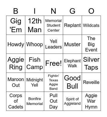 TRADITIONS BINGO Card