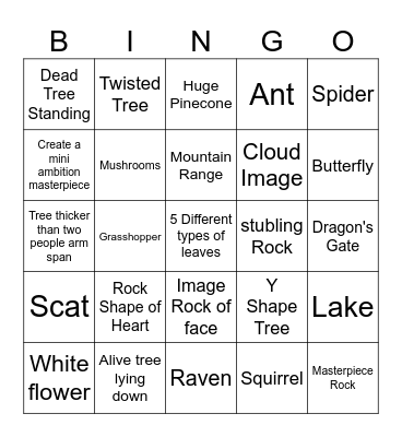 Language of Creation Bingo Card