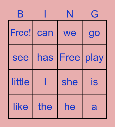 Sight Word List 1 & 2 Bingo Card