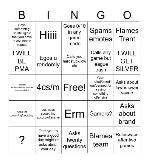 Burnziv Bingo Card
