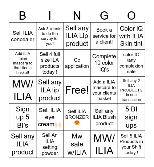 ILIA 7/29 Event Bingo Card