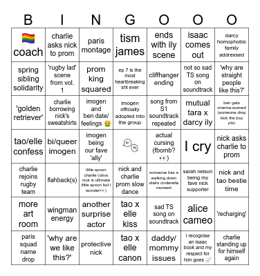 Heartstopper Season 2 Bingo Card