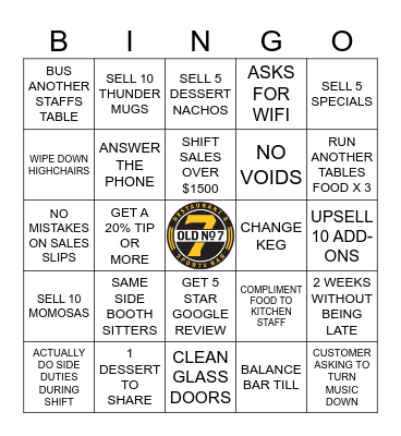SERVER BINGO Card