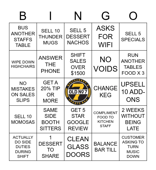 SERVER BINGO Card