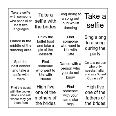 19.8.23 - PARTY BINGO Card