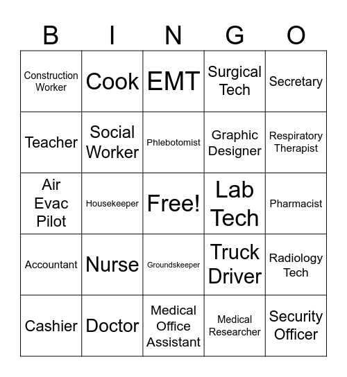 Blessing Career Bingo Card
