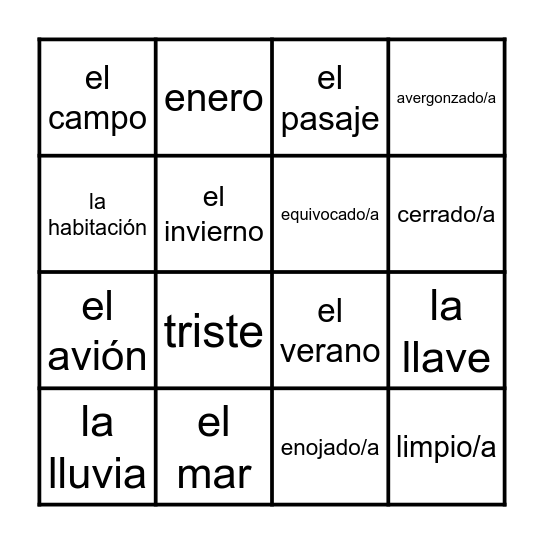 Loteria Bingo Card