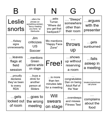 RDA BINGO Card