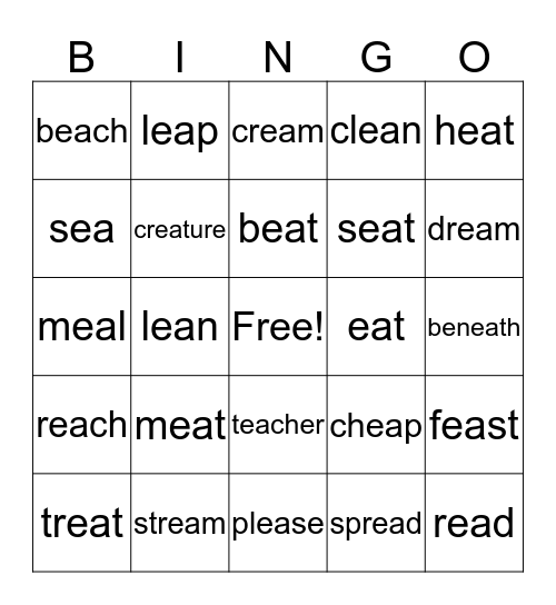 Long -E: EA Bingo Card