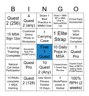 MMM BINGO Card