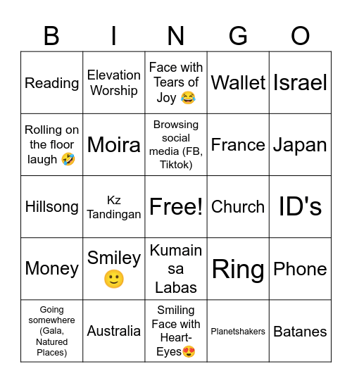 Afat Bingo Card