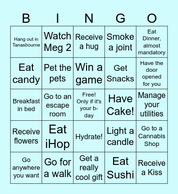 B-Day Bingo Card