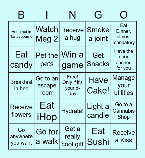 B-Day Bingo Card