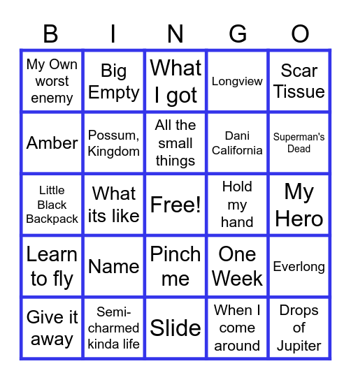 90's Alt Bingo Card