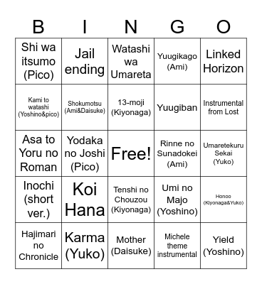 RAN 2023 Bingo Card