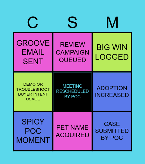 Fri-Yay CSM Bingo! Bingo Card