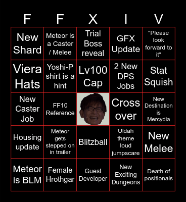 Final Fantasy XIV FanFest Bingo Card