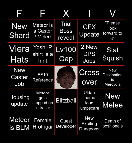 Final Fantasy XIV FanFest Bingo Card