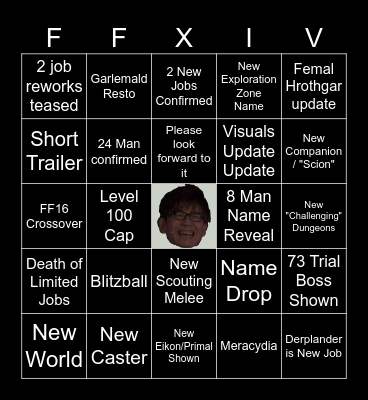 Final Fantasy XIV FanFest Bingo Card