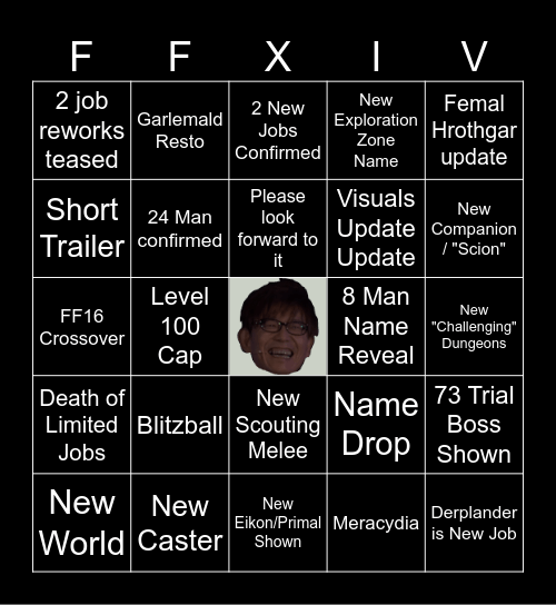 Final Fantasy XIV FanFest Bingo Card