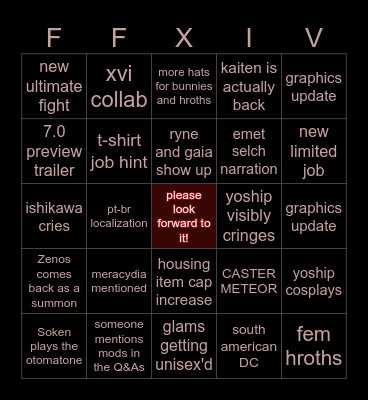 FANFEST VEGAS 2023 Bingo Card