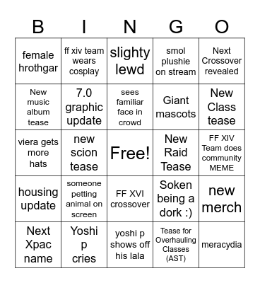 FAN FEST Bingo Card