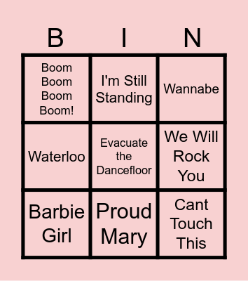 Musical Bingo Card