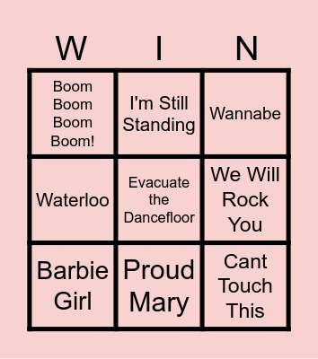 Musical Bingo Card