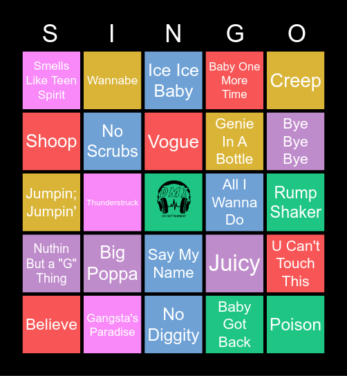 DMI 90s 001 Bingo Card