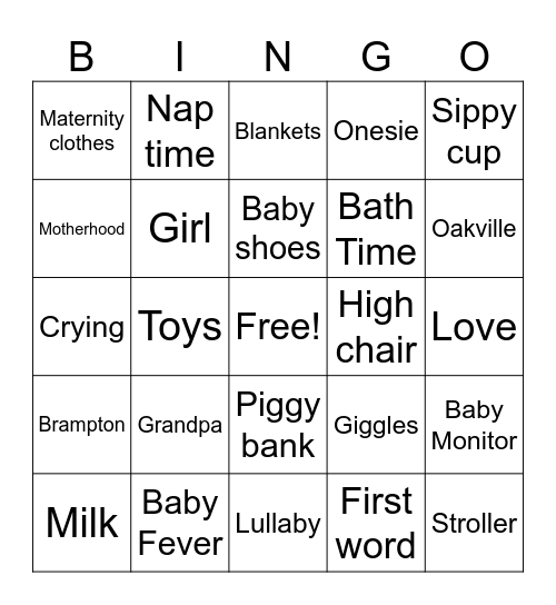 Baby Gill Bingo! Bingo Card