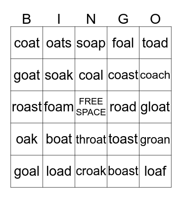 Mrs. Parman's OA Bingo Card