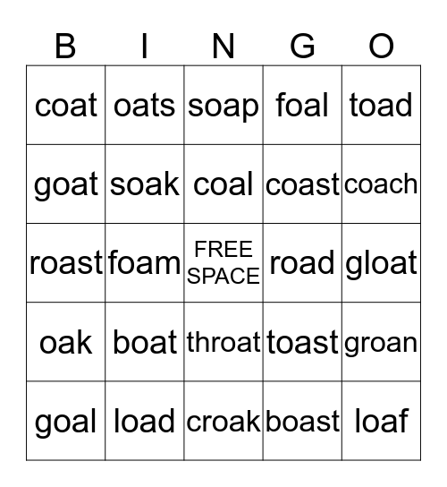 Mrs. Parman's OA Bingo Card