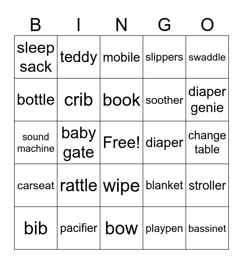 Mavrck/Later BB Shower Bingo Card