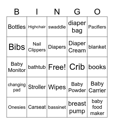 Mavrck/Later Baby Shower Bingo Card