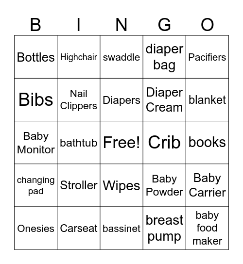 Mavrck/Later Baby Shower Bingo Card