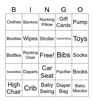 Mavrck/Later Baby Shower Bingo Card