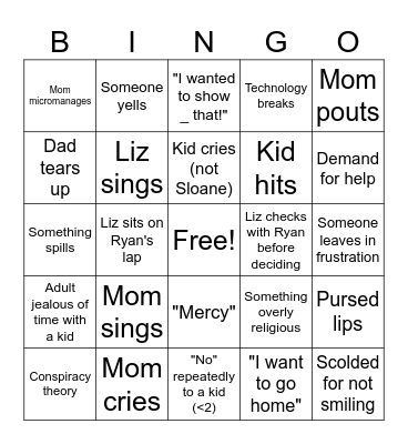 Lake House Bingo Card