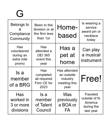 Compliance on Campus Aug'23 Bingo Card