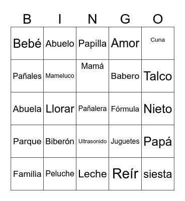 B Bingo Card