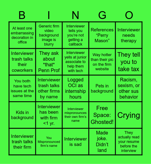 It’s OCI Bingo! Bingo Card