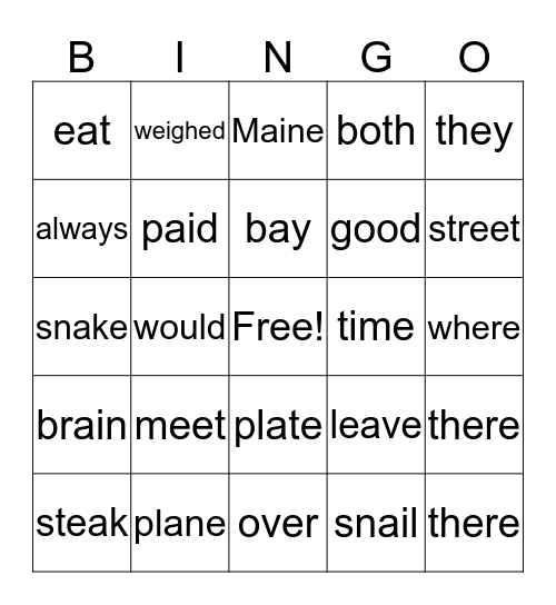 Jake and Gail Go to Spain Bingo Card