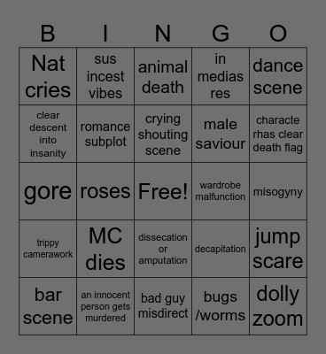 PEARL (2022) BINGO CARD Bingo Card