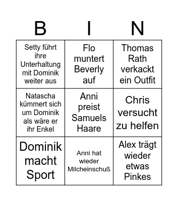 BatN Folge 5 Reaction Bingo Card