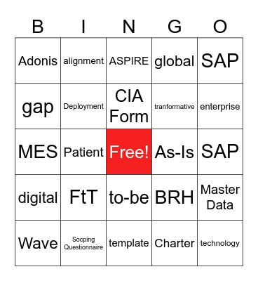 FtT Word Search Bingo Card