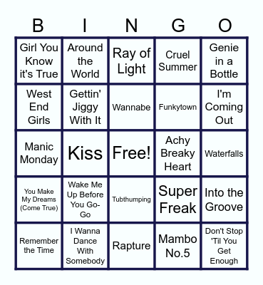 MUSIC BINGO at the Ann Arbor Eagles! Bingo Card