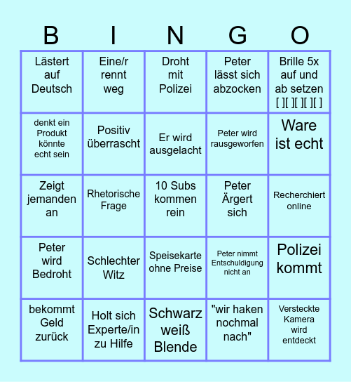 Achtung Abozcke Bingo Card