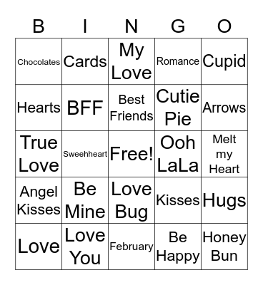 Valentine's Day Bingo Card